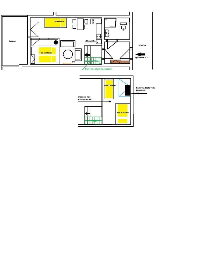 Apartman & Studio Tyrkys Spiezovec ドノヴァリ エクステリア 写真